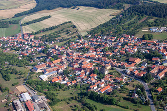 Aerial view of District Timmenrode in Blankenburg in the state Saxony-Anhalt, Germany