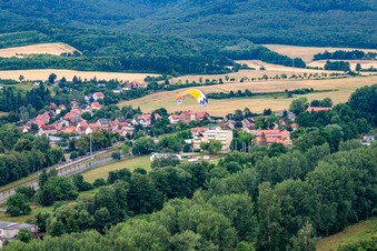 Aerial view of District Neinstedt in Thale in the state Saxony-Anhalt, Germany