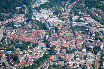 Ettlingen in the state Baden-Wuerttemberg, Germany from above
