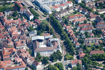 Aerial photograpy of Old Town in Ettlingen in the state Baden-Wuerttemberg, Germany