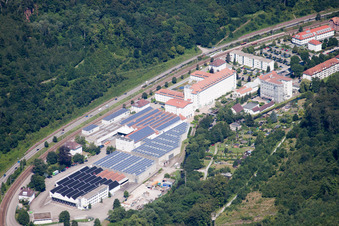 Industrial and commercial area Ettlin Gewerbepark GmbH & Co. KG in of alten Spinnerei in Ettlingen in the state Baden-Wurttemberg