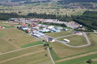 Building and production halls on the premises of corthum Nordschwarzwald GmbH - corthum Erdenwerk in the district Pfaffenrot in Marxzell in the state Baden-Wurttemberg