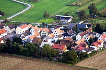 Aerial view of Saarstr in Kandel in the state Rhineland-Palatinate, Germany