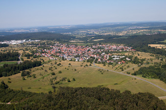 District Ittersbach in Karlsbad in the state Baden-Wuerttemberg, Germany seen from above