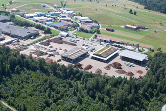 Aerial view of Corthum – Erdenwerk Forst Humus GmbH Im Schwarzenbusch 8, Marxzell-Pfaffenrot in the district Pfaffenrot in Marxzell in the state Baden-Wuerttemberg, Germany
