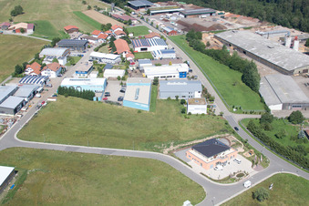 Im Schwarzenbusch commercial area in the district Pfaffenrot in Marxzell in the state Baden-Wuerttemberg, Germany out of the air