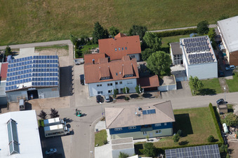 Im Schwarzenbusch commercial area in the district Pfaffenrot in Marxzell in the state Baden-Wuerttemberg, Germany out of the air