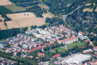 Ettlingen in the state Baden-Wuerttemberg, Germany from the plane