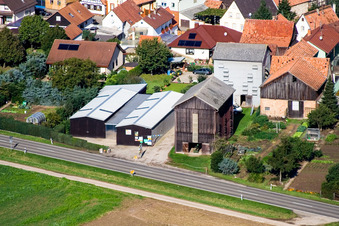 Aerial view of Brehmstr in the district Minderslachen in Kandel in the state Rhineland-Palatinate, Germany