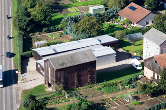Oblique view of Brehmstr in the district Minderslachen in Kandel in the state Rhineland-Palatinate, Germany