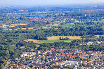 View of the town from the north in Jockgrim in the state Rhineland-Palatinate, Germany