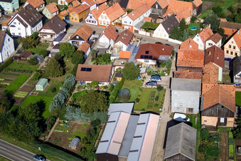 Brehmstr in the district Minderslachen in Kandel in the state Rhineland-Palatinate, Germany from the plane