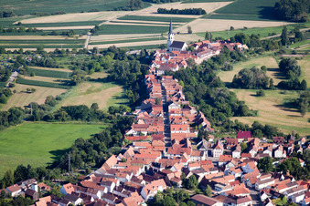 Old Town area and city center Ludwigstrasse in Jockgrim in the state Rhineland-Palatinate, Germany