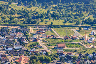 Vogelring new development area in Jockgrim in the state Rhineland-Palatinate, Germany from above