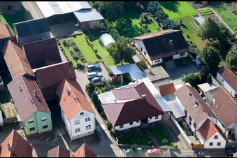 Brehmstr in the district Minderslachen in Kandel in the state Rhineland-Palatinate, Germany from the drone perspective