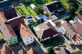 Brehmstr in the district Minderslachen in Kandel in the state Rhineland-Palatinate, Germany from a drone