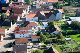 Brehmstr in the district Minderslachen in Kandel in the state Rhineland-Palatinate, Germany seen from a drone