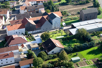 Aerial view of Brehmstr in the district Minderslachen in Kandel in the state Rhineland-Palatinate, Germany