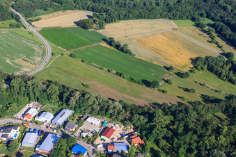Aerial photograpy of Clay pit in Jockgrim in the state Rhineland-Palatinate, Germany