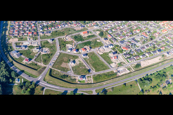 Vogelring new development area in Jockgrim in the state Rhineland-Palatinate, Germany from a drone