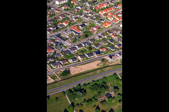 Forstlandallee in Jockgrim in the state Rhineland-Palatinate, Germany from above