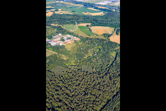 Clay pit in Jockgrim in the state Rhineland-Palatinate, Germany seen from above