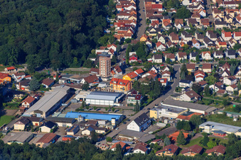 Oblique view of In the pits in Jockgrim in the state Rhineland-Palatinate, Germany