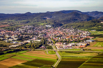 City view from the east in Bad Bergzabern in the state Rhineland-Palatinate, Germany