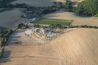 San Martino dei Muri in the state The Marches, Italy from above