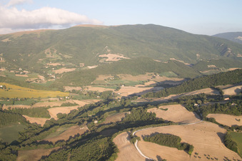 Aerial view of Isola di Fano in the state The Marches, Italy