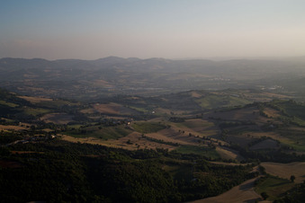 San Martino dei Muri in the state The Marches, Italy seen from above