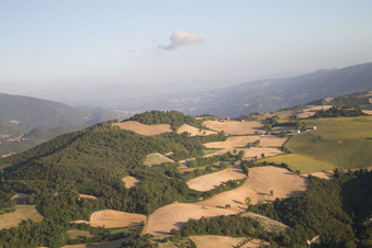 Aerial photograpy of Isola di Fano in the state The Marches, Italy