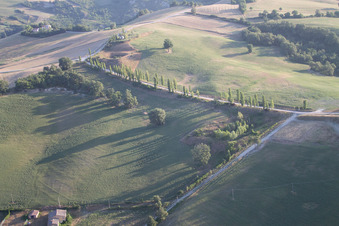 Aerial photograpy of Fratte Rosa in the state Pesaro und Urbino, Italy