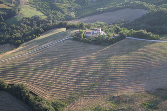 Oblique view of Fratte Rosa in the state Pesaro und Urbino, Italy