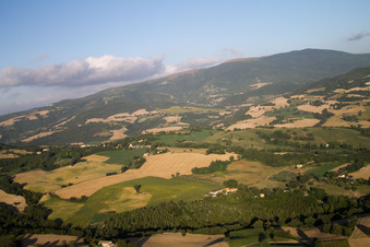 Aerial view of Isola di Fano in the state The Marches, Italy