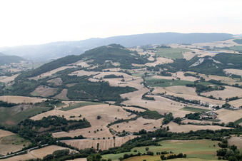 Oblique view of Cartoceto in the state The Marches, Italy