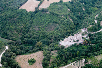 Cartoceto in the state The Marches, Italy seen from above