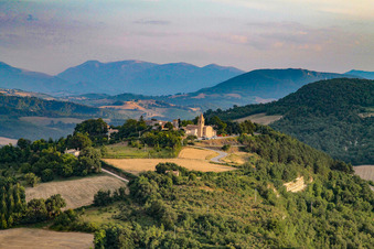 Isola di Fano in the state The Marches, Italy from above