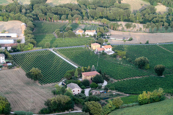Santa Maria della Valle in the state The Marches, Italy from above