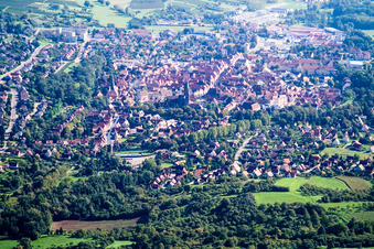 From the south in Wissembourg in the state Bas-Rhin, France seen from above