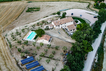 San Martino dei Muri in the state The Marches, Italy from the drone perspective