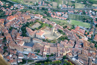 Castiglion Fiorentino in the state Arezzo, Italy from above
