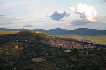 Aerial view of Camucia in the state Tuscany, Italy