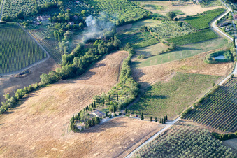 Aerial view of Montepulciano in the state Siena, Italy
