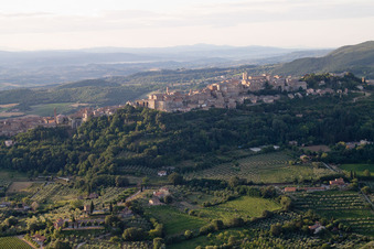 Oblique view of Montepulciano in the state Siena, Italy
