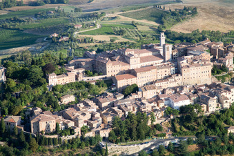 Montepulciano in the state Siena, Italy seen from above