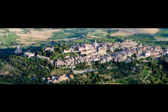 Montepulciano in the state Siena, Italy from the plane