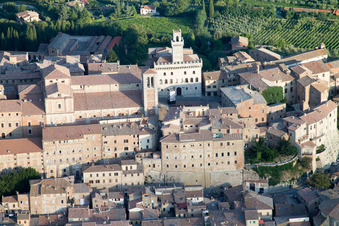 Montepulciano in the state Siena, Italy viewn from the air