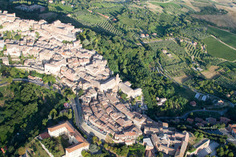 Drone image of Montepulciano in the state Siena, Italy