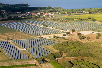 Aerial photograpy of Borghetto in the state Umbria, Italy